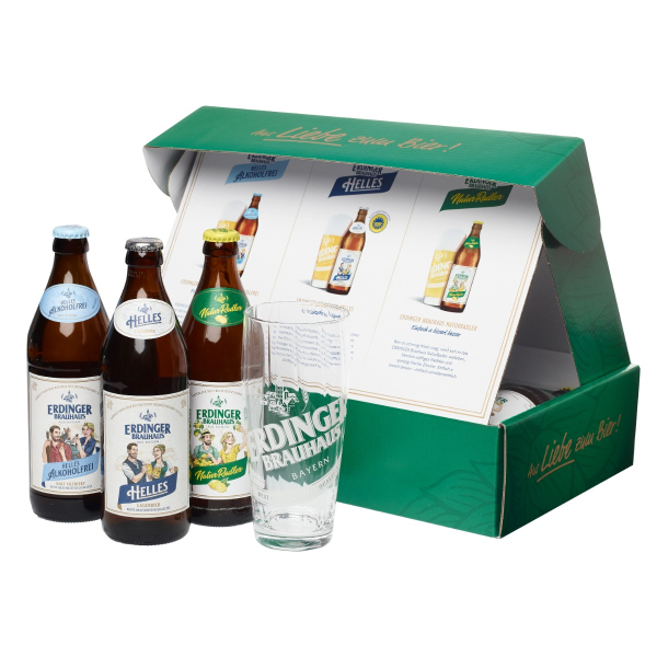 Präsentkarton ERDINGER Brauhaus 3 Flaschen/1Glas Bild 1