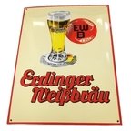Schild Emaille Nostalgie ERDINGER Weißbräu