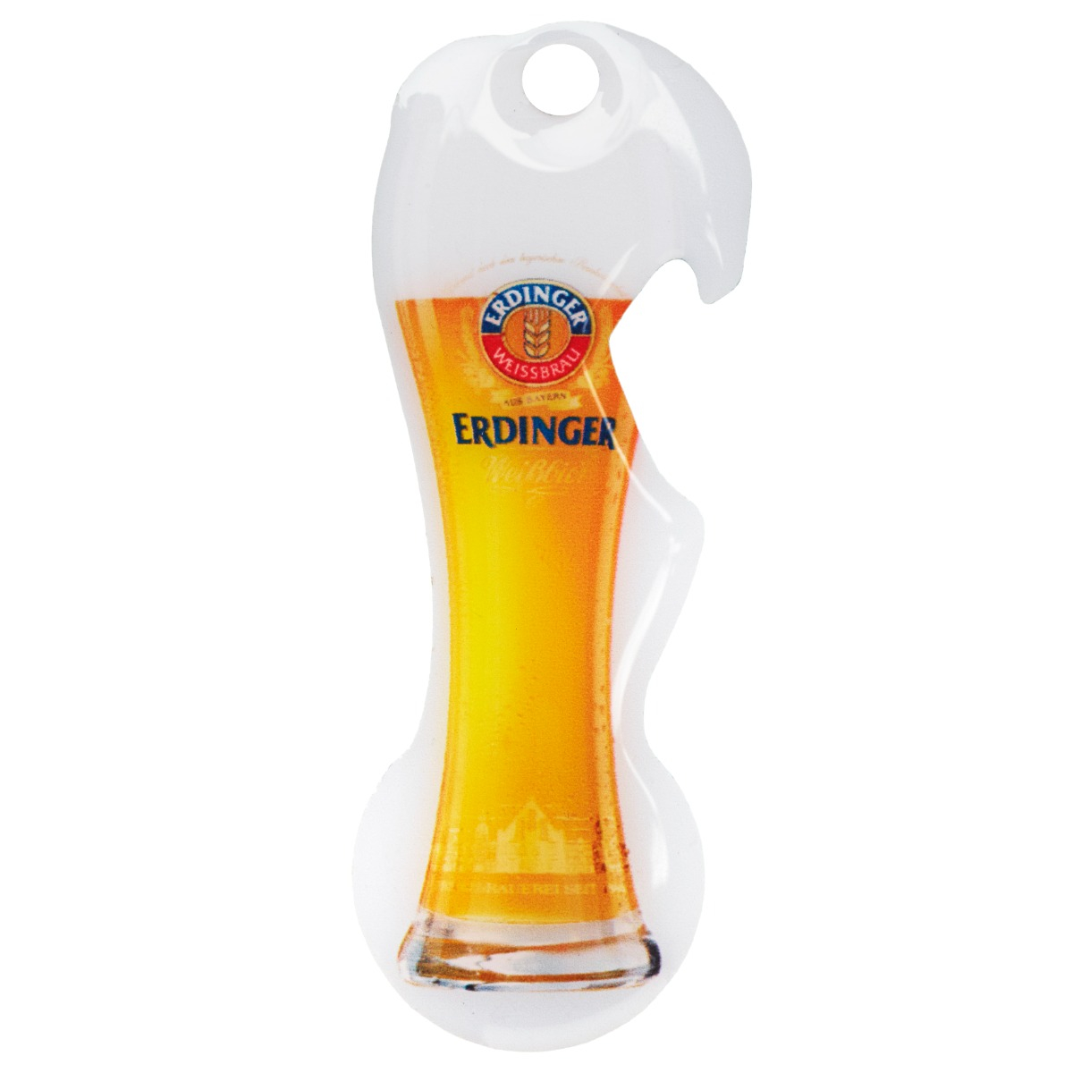 Einkaufschip Glas mit Flaschenöffner 