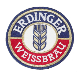 Stoffabzeichen 8cm ERDINGER Weißbräu