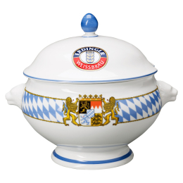 Weißwurstschüssel Porzellan mit Deckel 3l