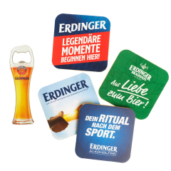 Untersetzer+Flaschenöffner-Box ERDINGER Weißbräu 