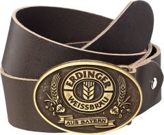 Belt leather brown with Erdinger logo